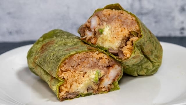 Super Meat and Prawn Burrito.